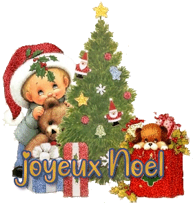 Gif joyeux Noël arbre blanc
